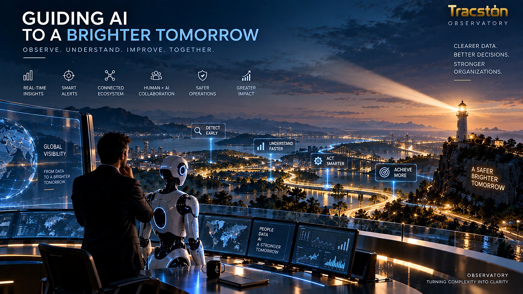 A dark corporate network gradually revealing hundreds of hidden AI agents as glowing entities when scanned by a central discovery beam.