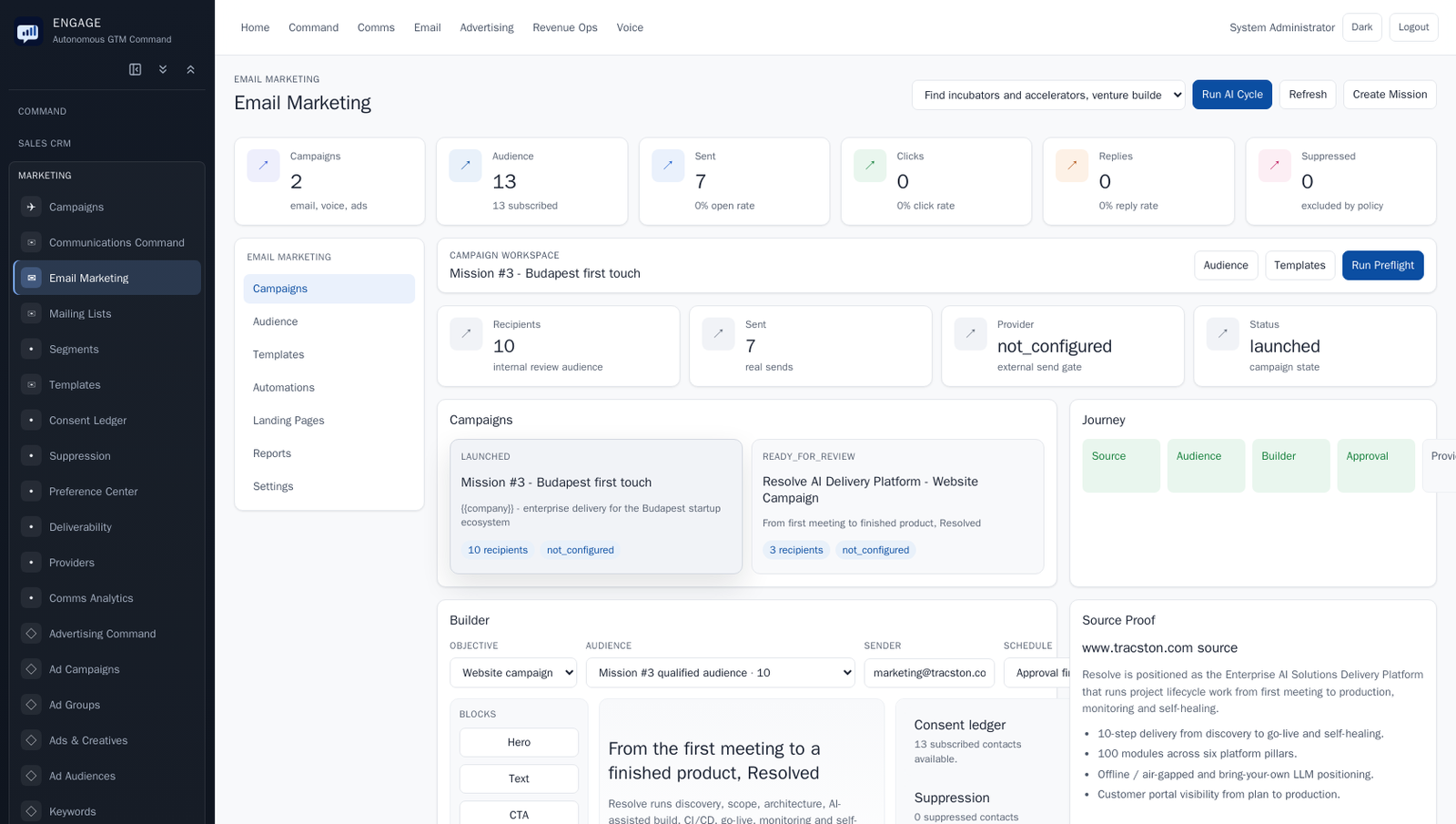 Engage — email marketing